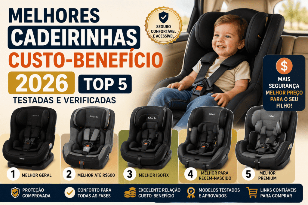 Melhores Cadeirinhas Custo-Benefício 2026: Top 5 Testadas e Verificadas