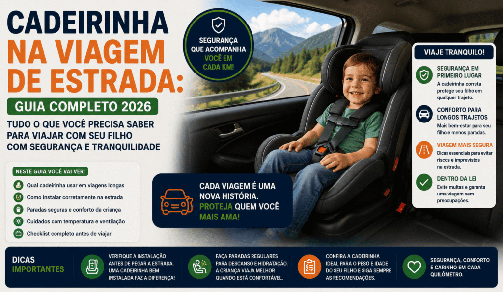 Cadeirinha na Viagem de Estrada